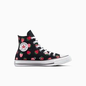 Converse Black and Pink Strawberry Print High-Tops